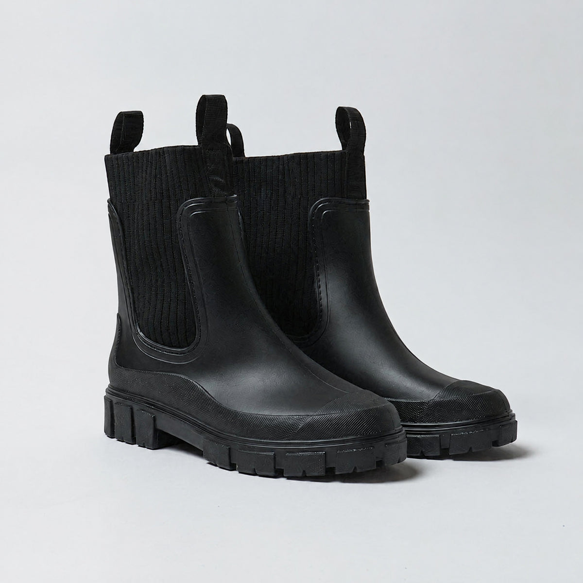 The Cherry Drop rain boot in Black Cherry, pair