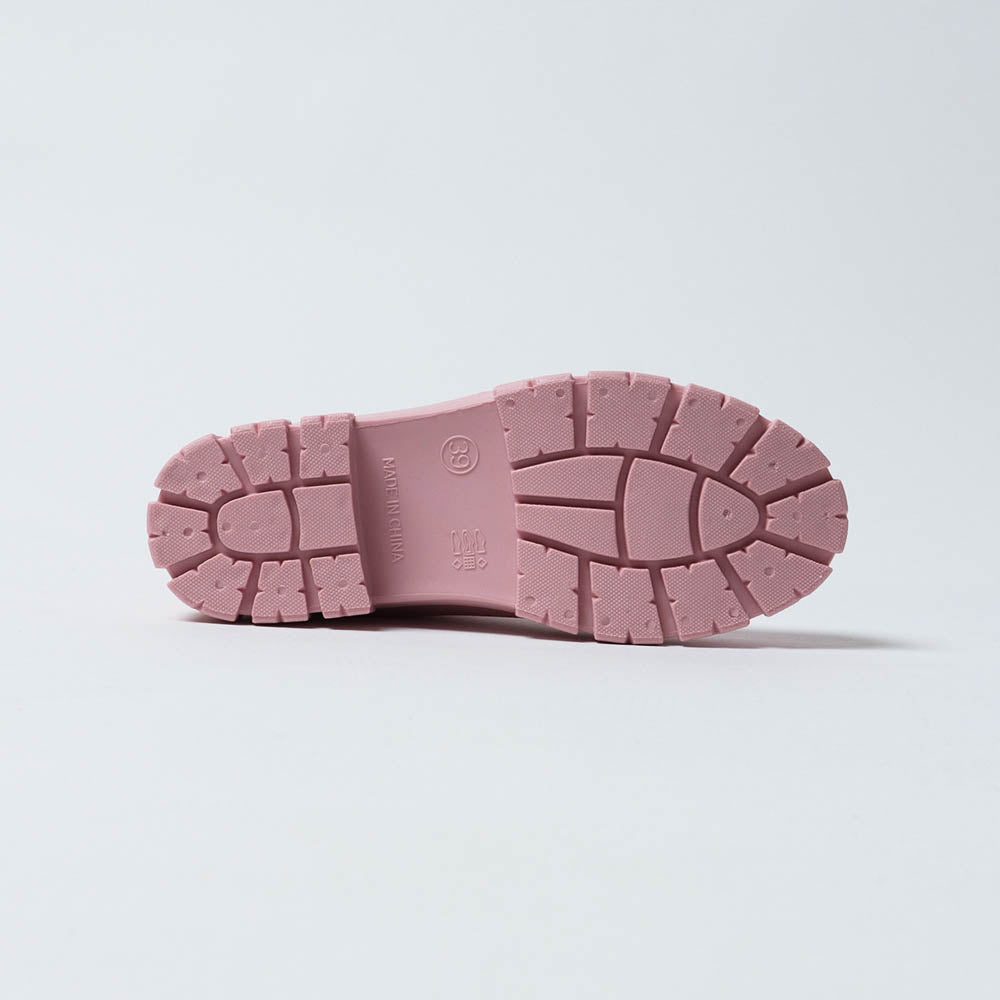 The Cherry Drop rain boot in Blossom, rubber lug sole